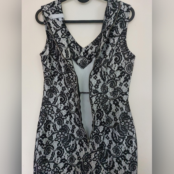 Red Herring Size 10 Lace Damask Pencil Dress - Picture 7 of 10